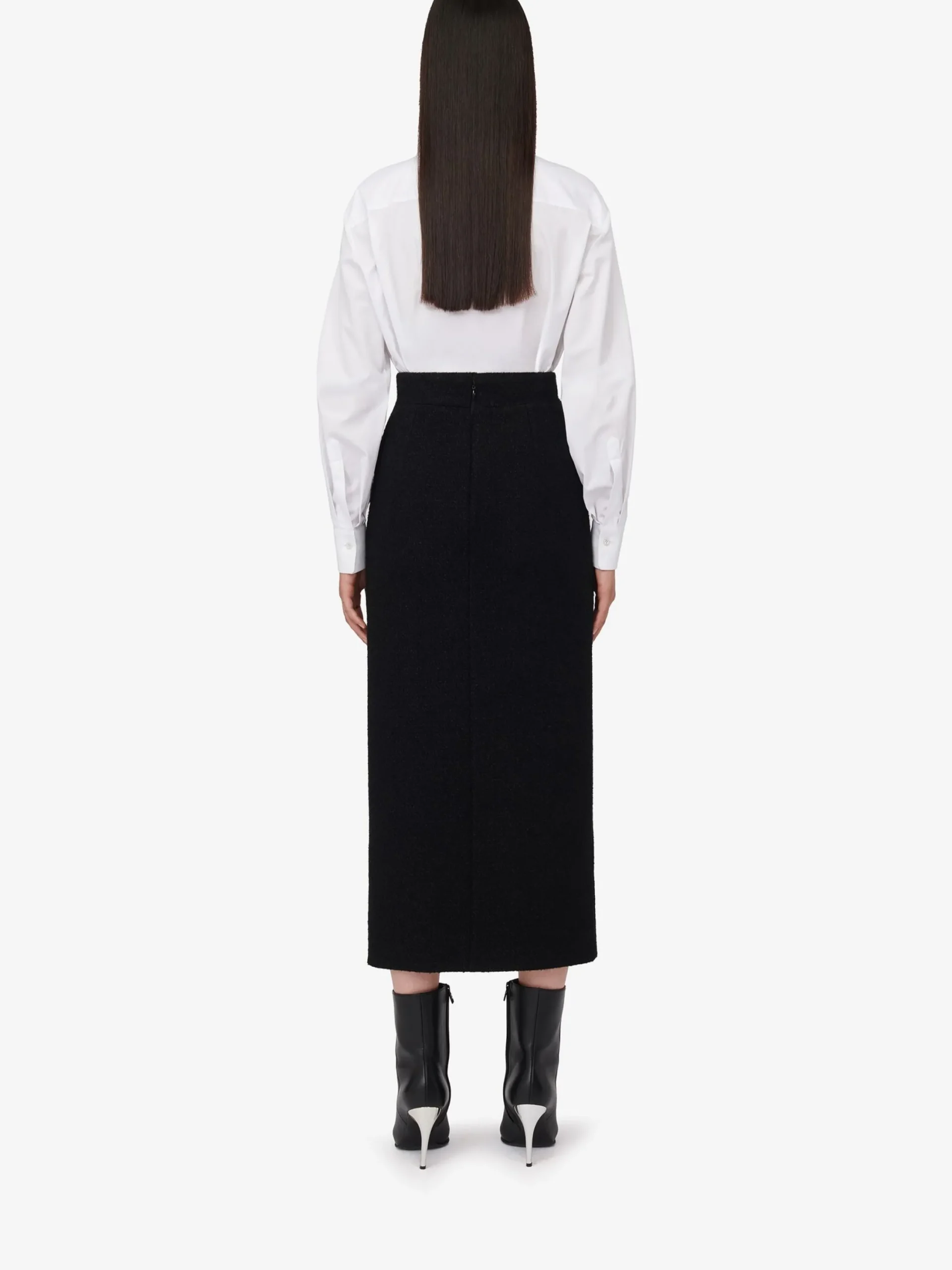 Sale Alexander McQueen Women's Slashed Pencil Skirt in Black