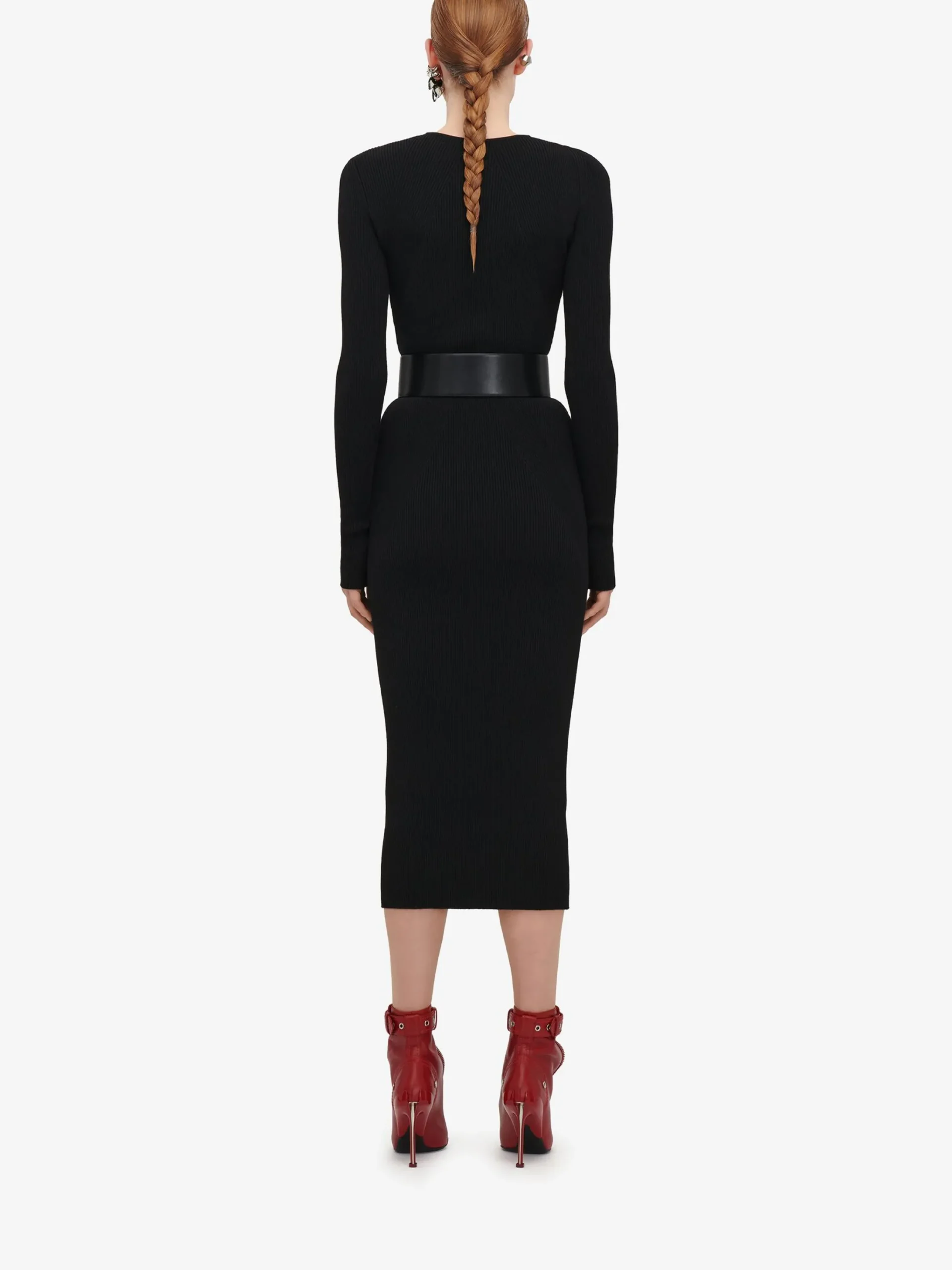 Best Sale Alexander McQueen Women's Slashed Ribbed-knit Jumper in Black