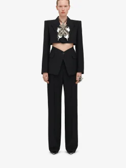 Flash Sale Alexander McQueen Women's Slashed Tailored Jacket in Black