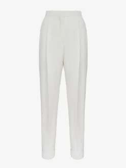 Clearance Alexander McQueen Women's Slim Peg Trousers in Optic White
