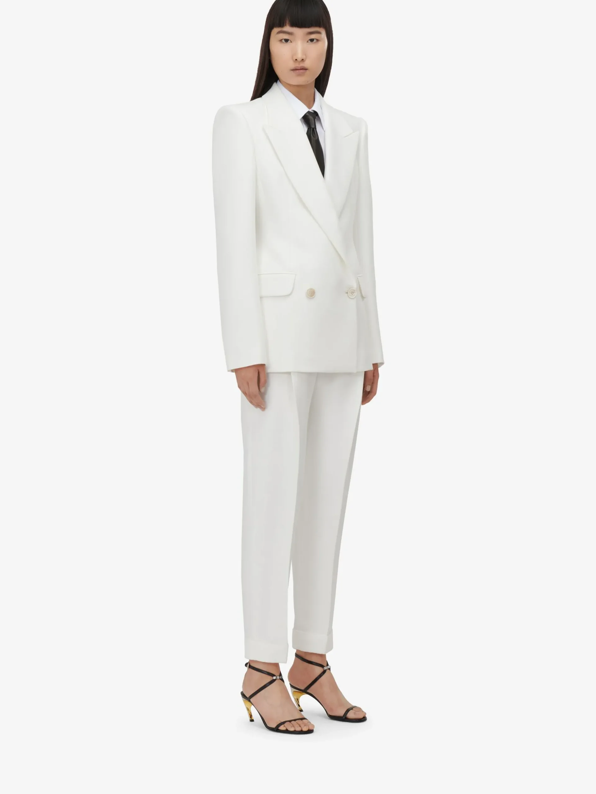 Clearance Alexander McQueen Women's Slim Peg Trousers in Optic White