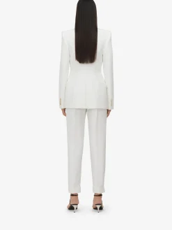 Clearance Alexander McQueen Women's Slim Peg Trousers in Optic White