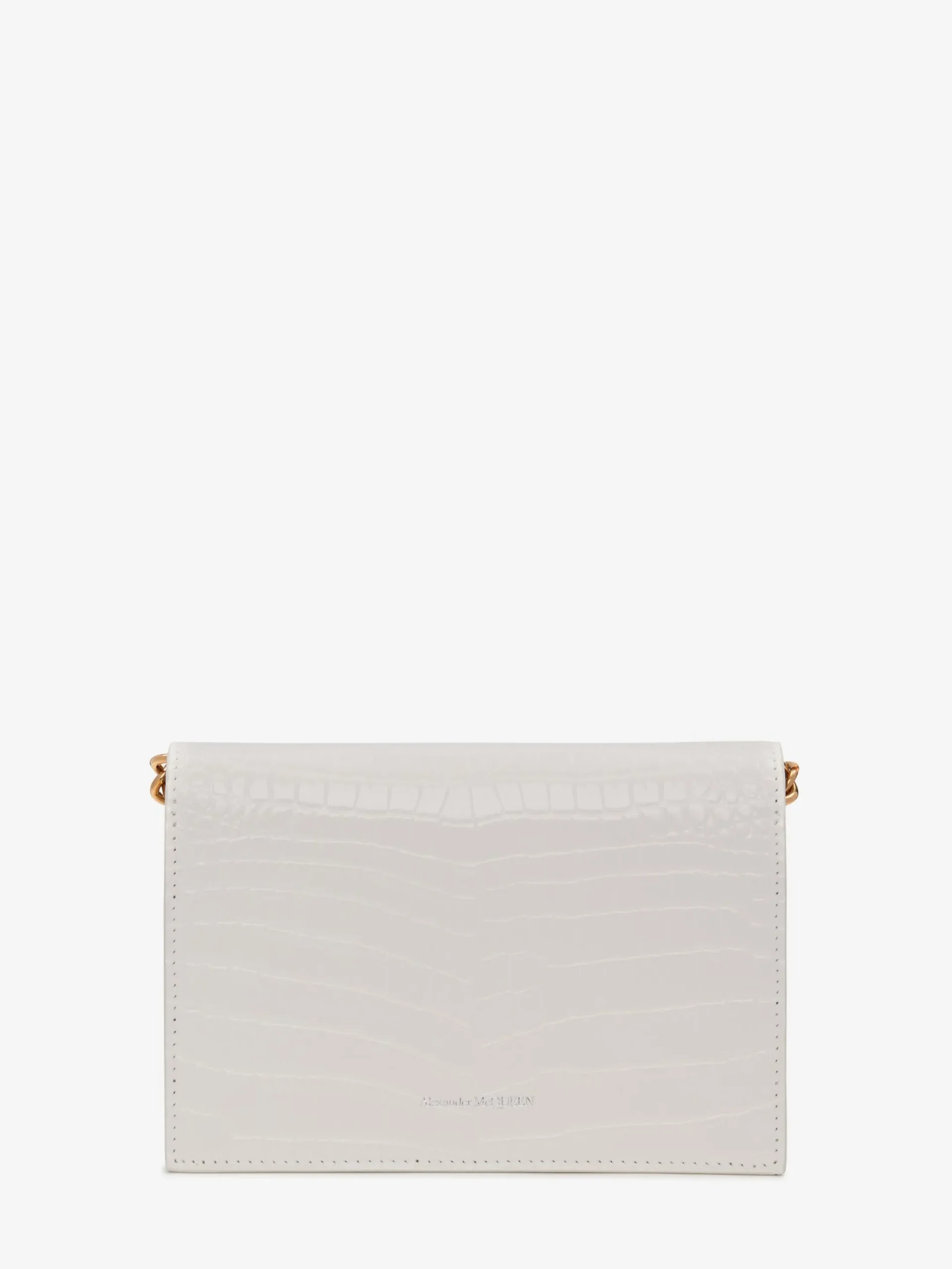 Store Alexander McQueen Women's Small Skull Bag With Chain in Ivory