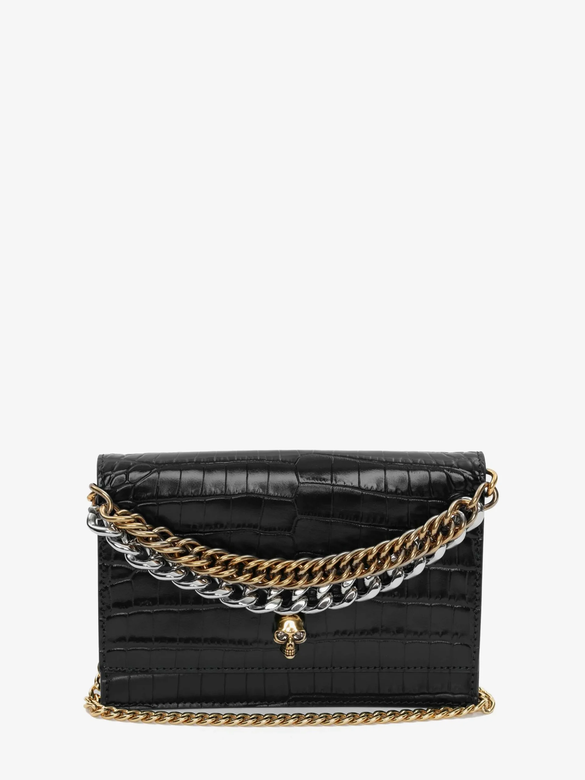 Discount Alexander McQueen Women's Small Skull Bag With Chain in Black