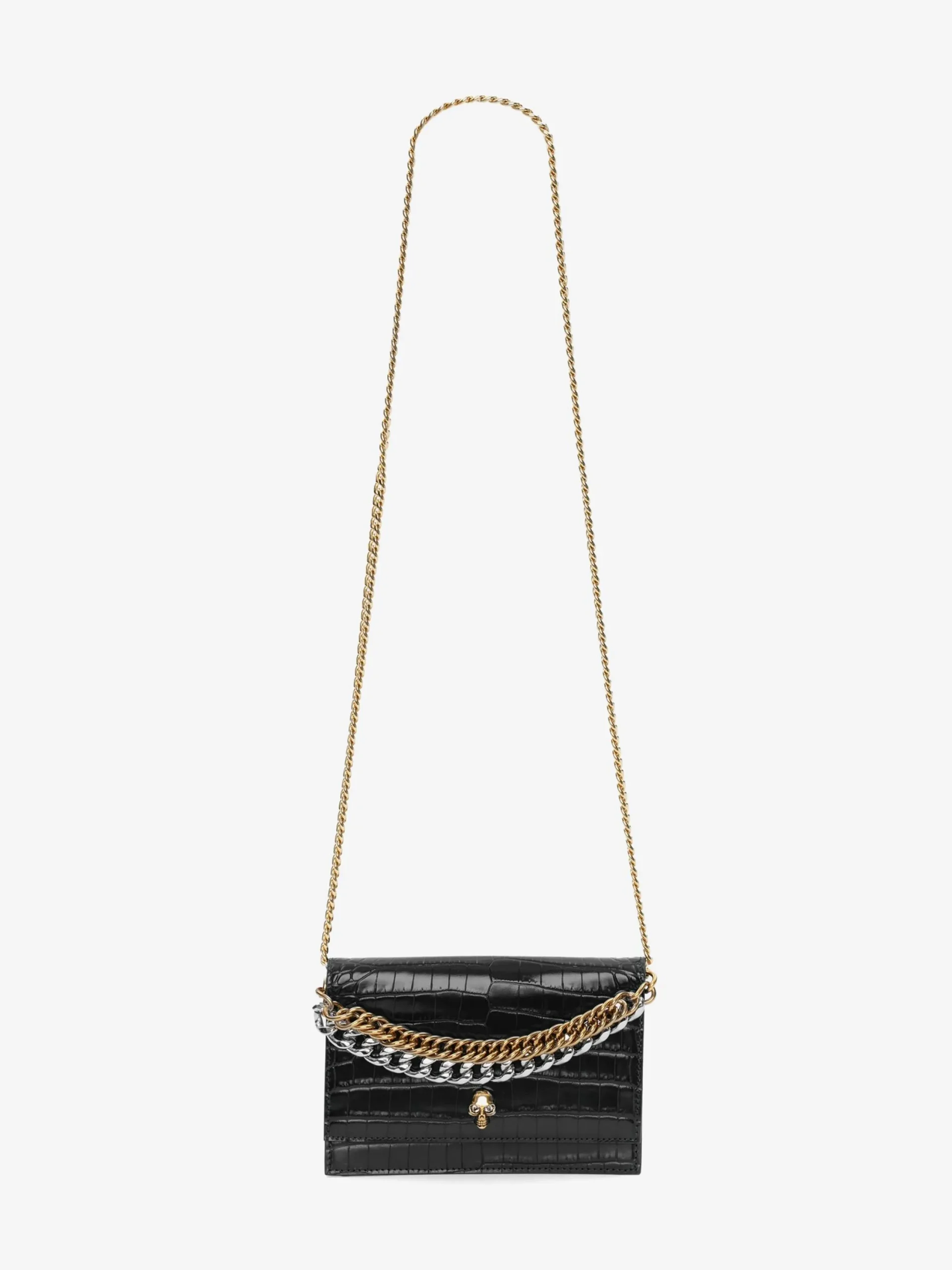 Discount Alexander McQueen Women's Small Skull Bag With Chain in Black