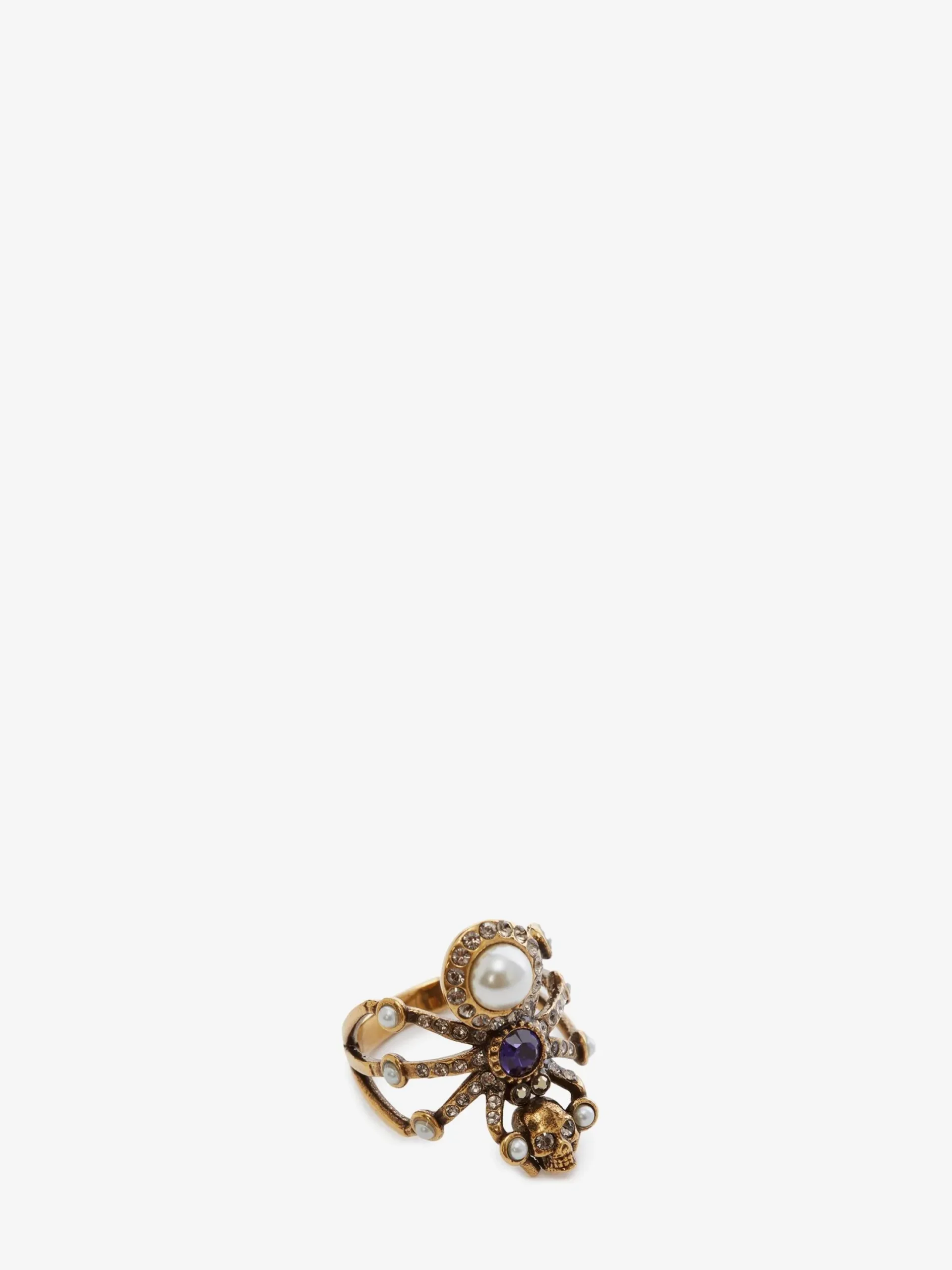 Online Alexander McQueen Women's Spider Ring in Antique Gold
