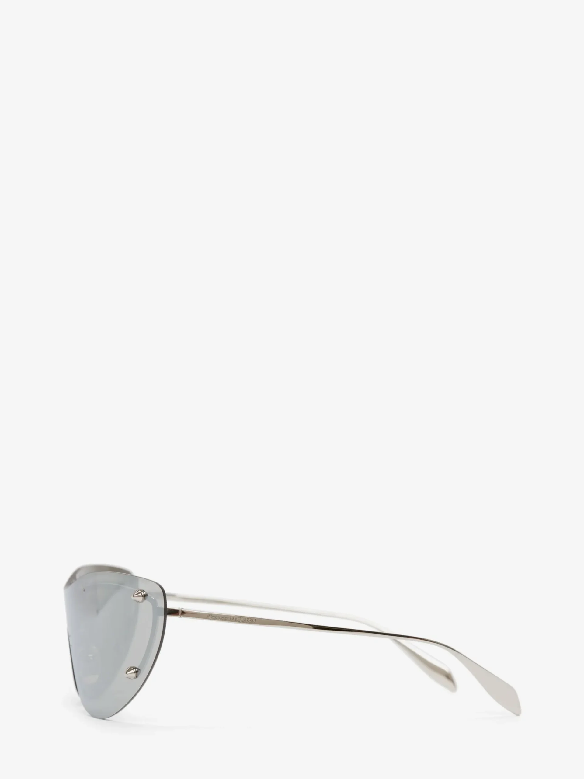 Best Alexander McQueen Women's Spike Studs Cat-eye Mask Sunglasses in Silver