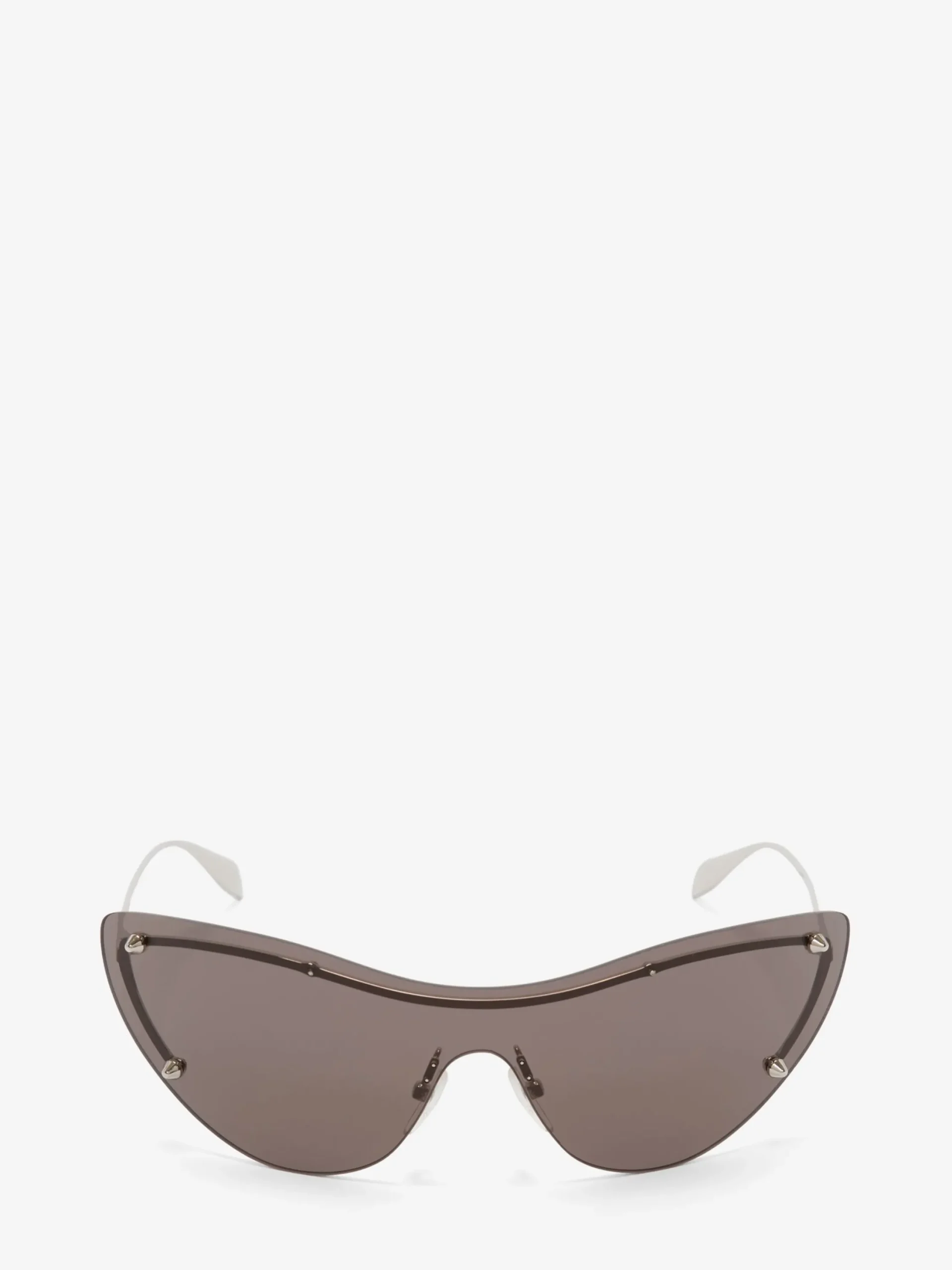Clearance Alexander McQueen Women's Spike Studs Cat-eye Mask Sunglasses in Smoke/Silver