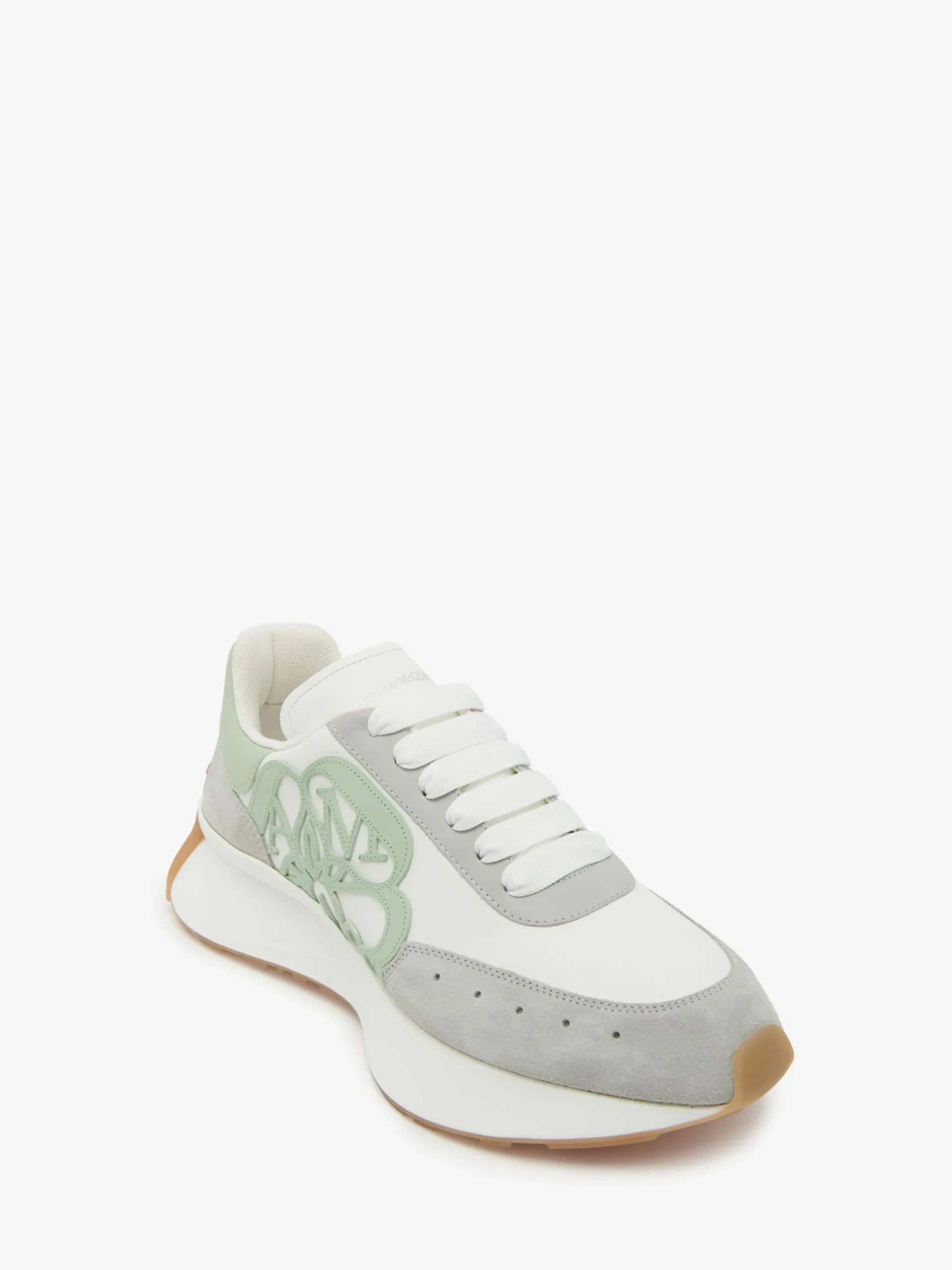 Clearance Alexander McQueen Women's Sprint Runner in White/Cement/Mint
