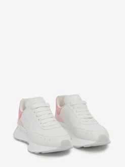 Clearance Alexander McQueen Women's Sprint Runner in White/Coral/ Powder Pink