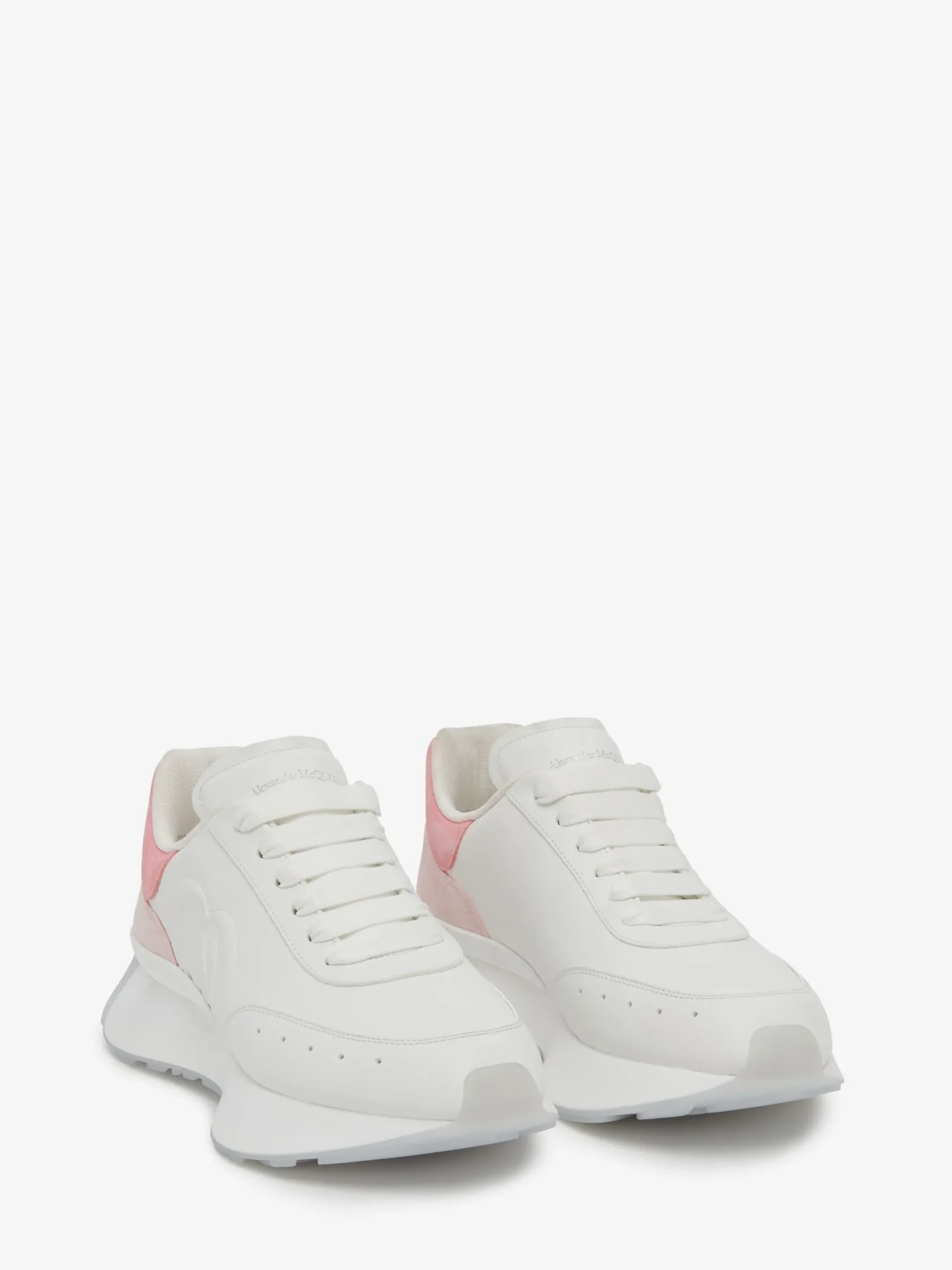 Clearance Alexander McQueen Women's Sprint Runner in White/Coral/ Powder Pink