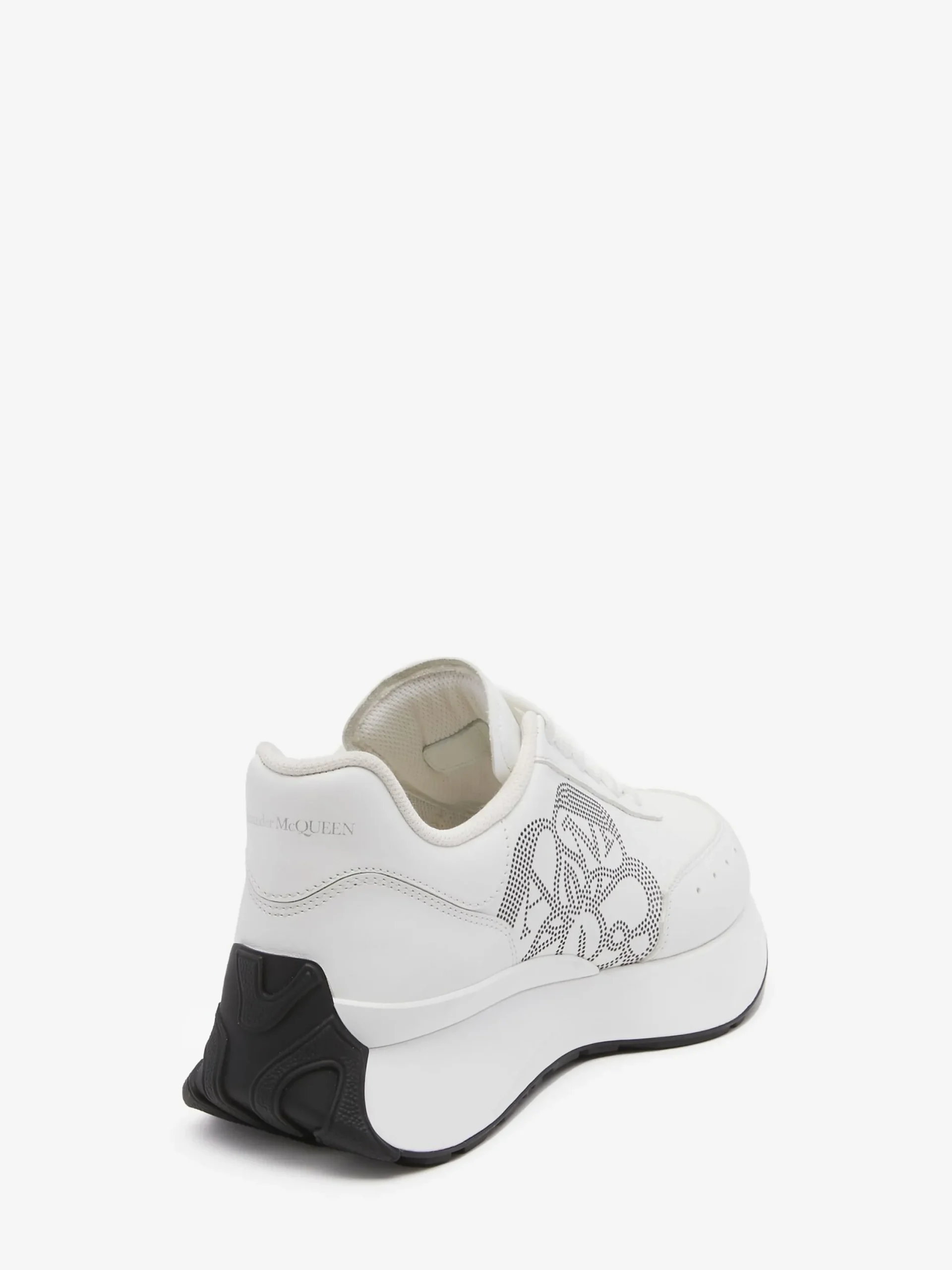 Cheap Alexander McQueen Women's Sprint Runner in White/Silver/Black