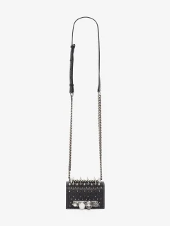 Best Sale Alexander McQueen Women's Studded Micro Jewelled Satchel in BLACK