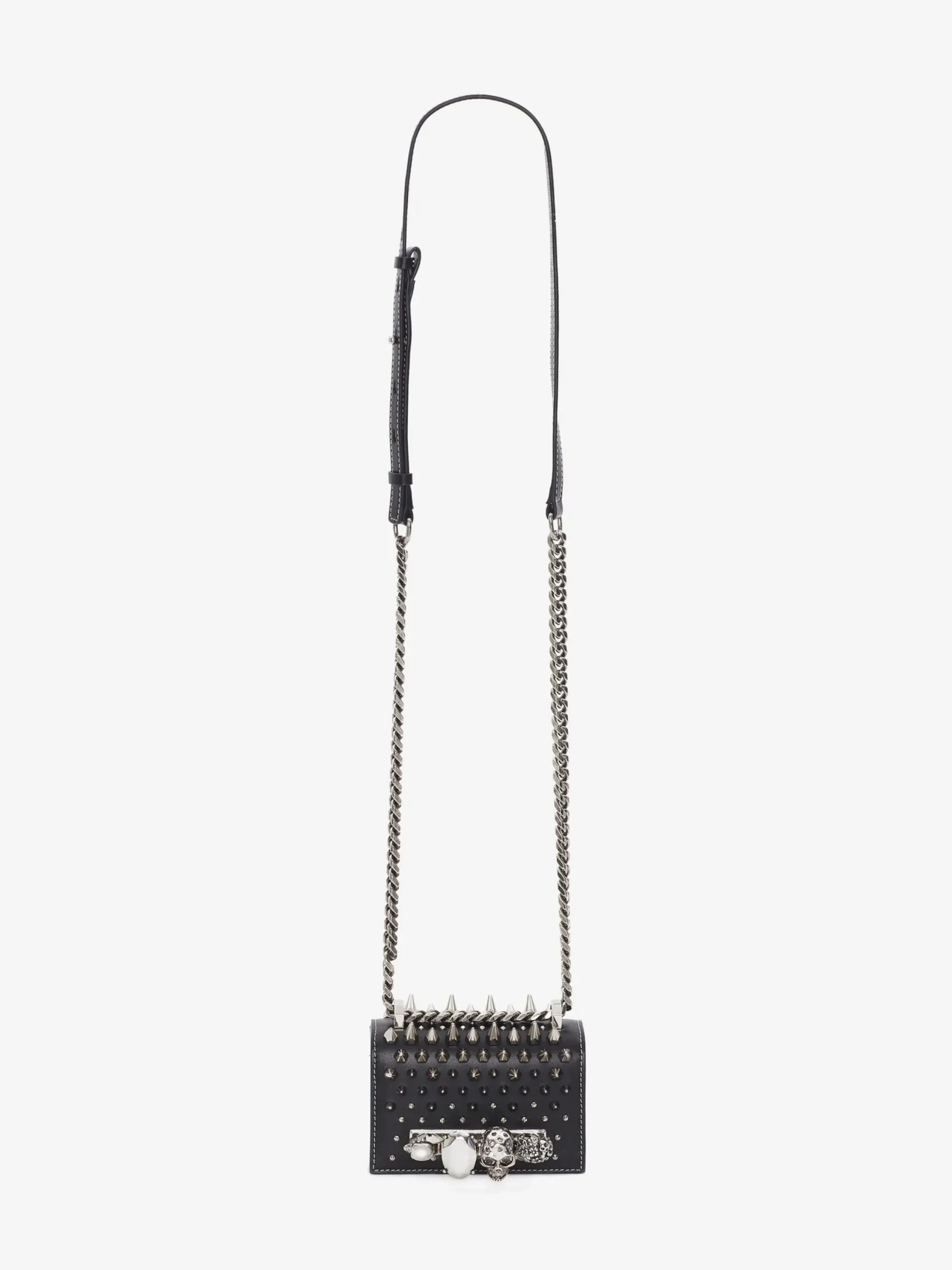 Best Sale Alexander McQueen Women's Studded Micro Jewelled Satchel in BLACK