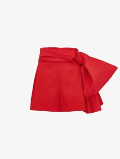 Outlet Alexander McQueen Women's Tailored Bow Shorts in Lust Red