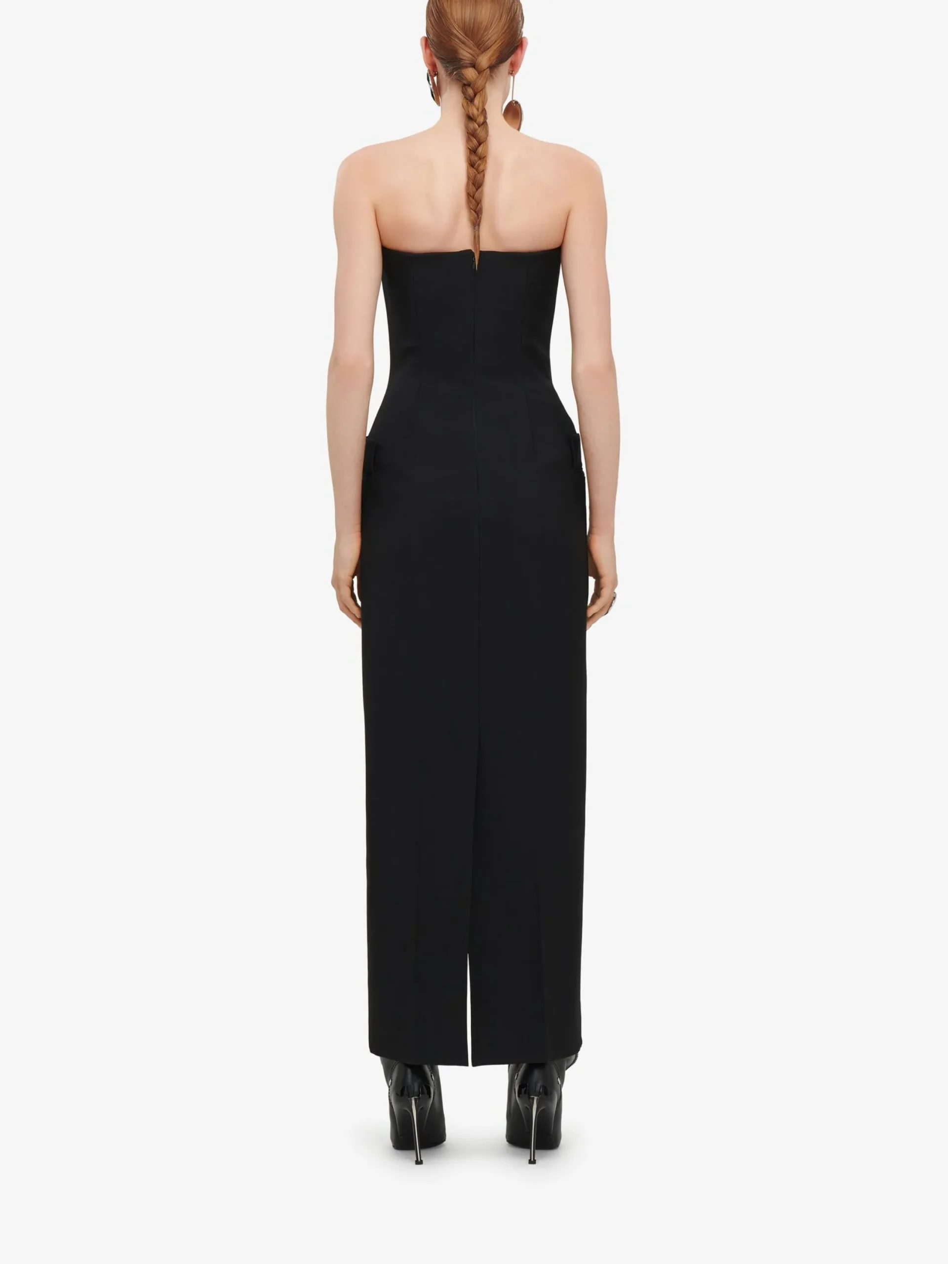 New Alexander McQueen Women's Tailored Bustier Dress in Black