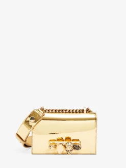 Best Alexander McQueen Women's The Biker Mini Jewelled Satchel in Gold