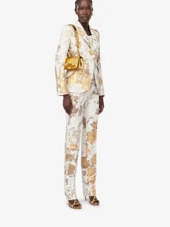 Best Alexander McQueen Women's The Biker Mini Jewelled Satchel in Gold