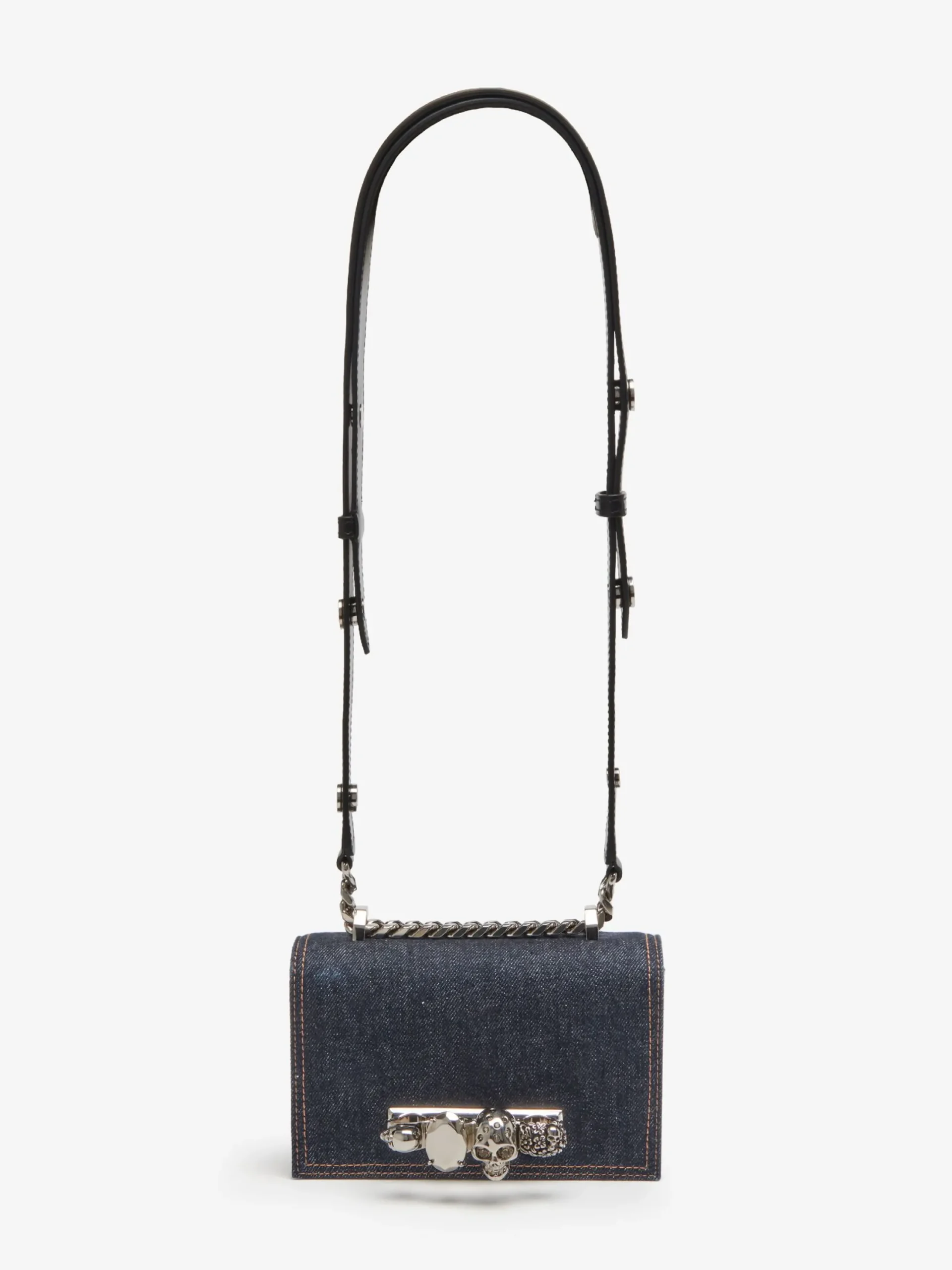 Best Alexander McQueen Women's The Biker Mini Jewelled Satchel in Denim
