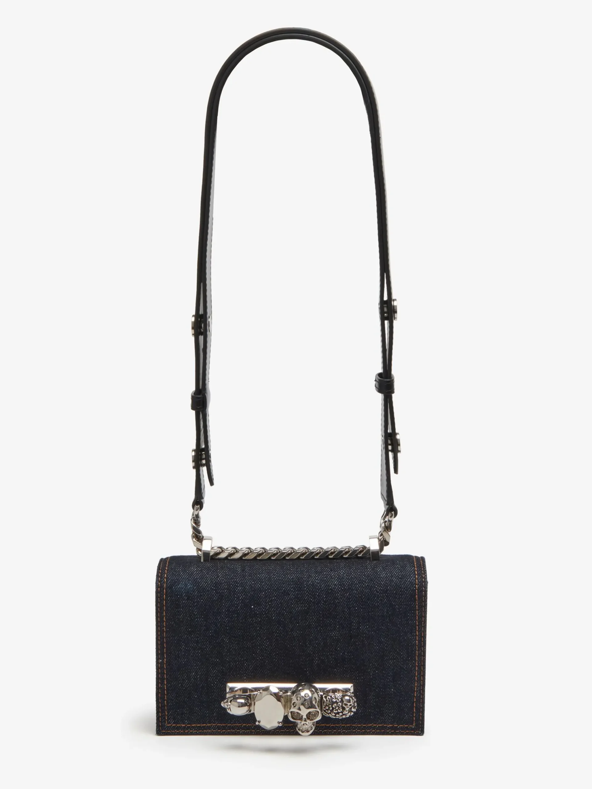 Best Alexander McQueen Women's The Biker Mini Jewelled Satchel in Denim