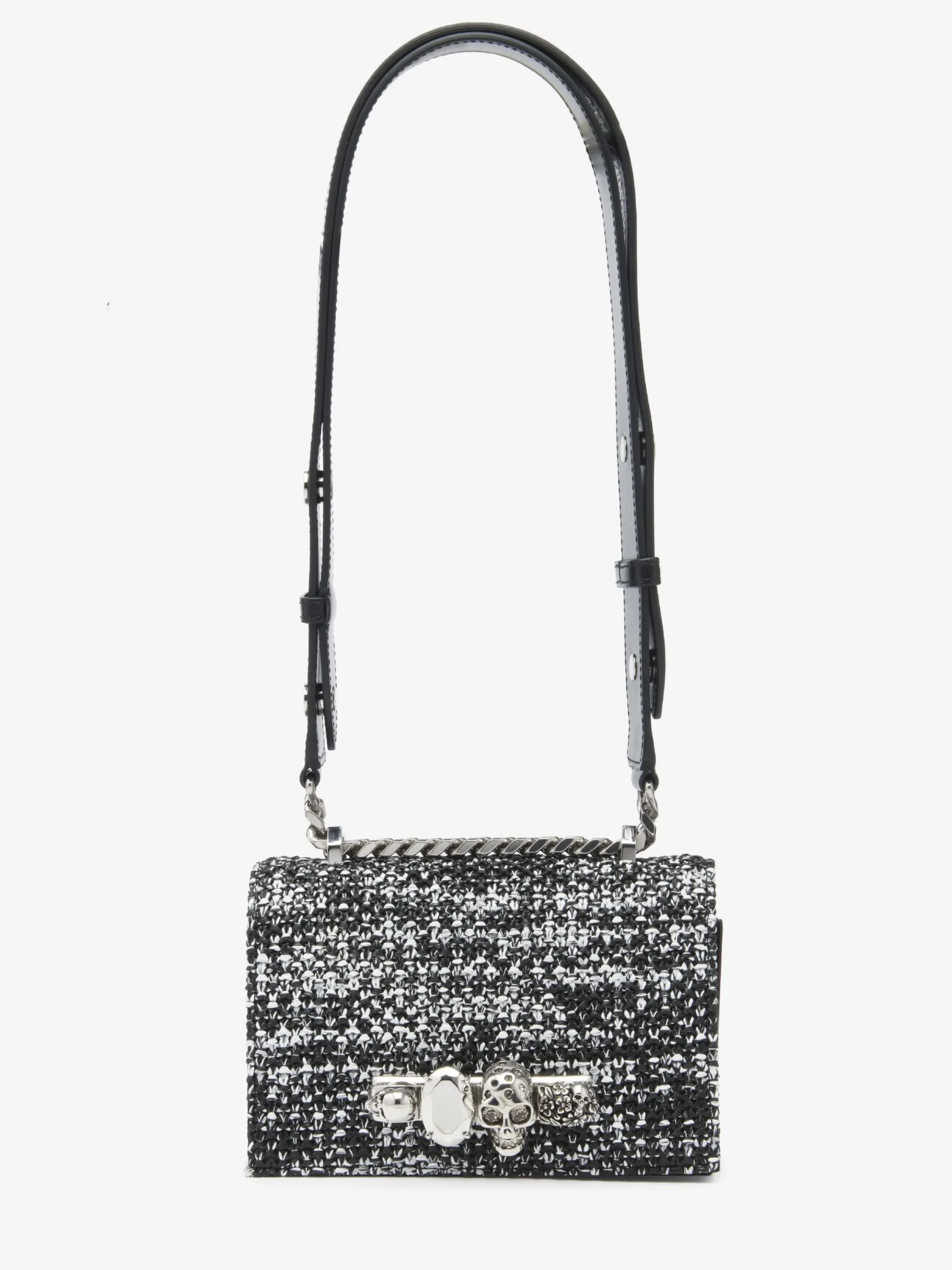Best Alexander McQueen Women's The Biker Mini Jewelled Satchel in Black/White