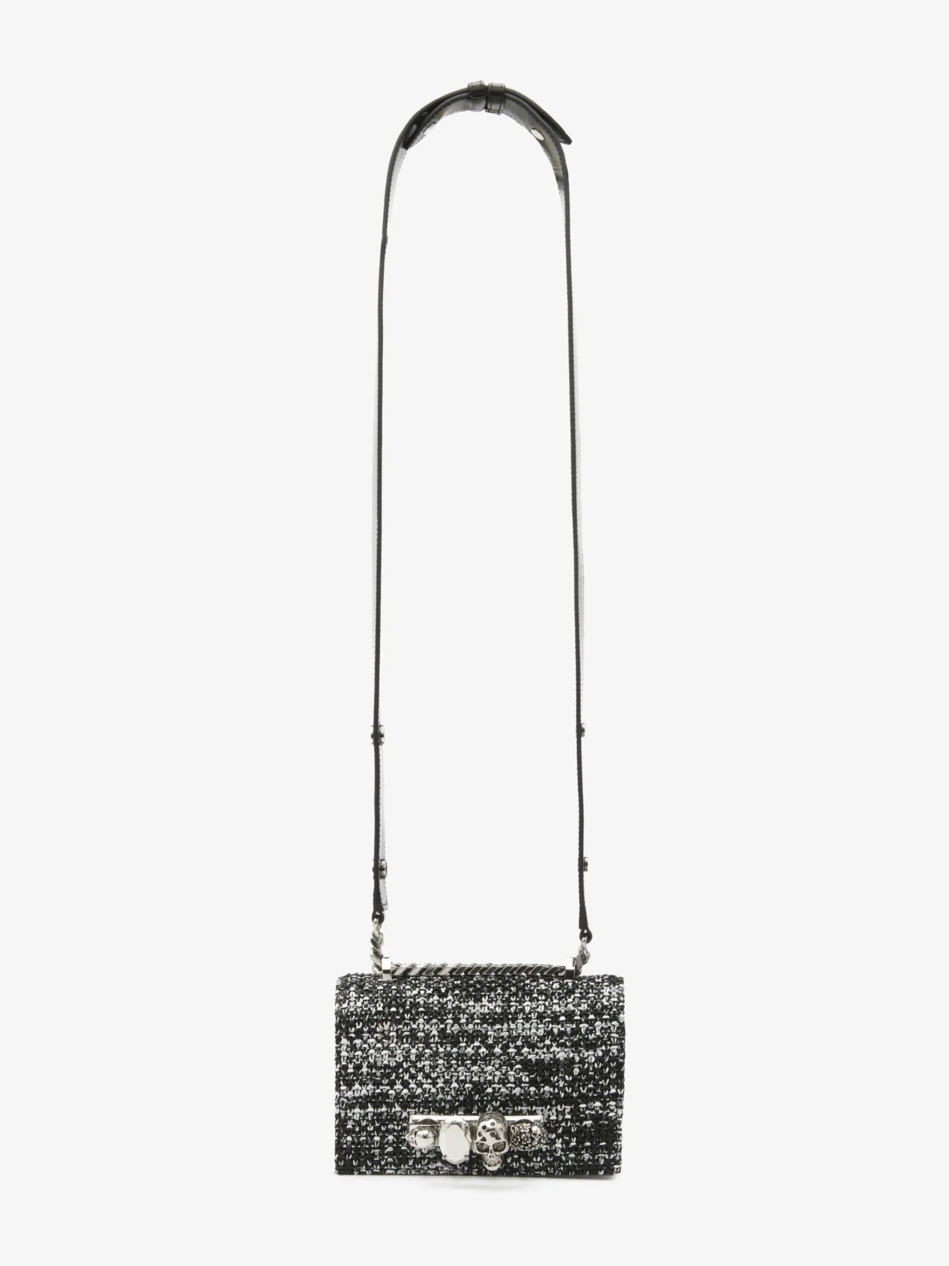 Best Alexander McQueen Women's The Biker Mini Jewelled Satchel in Black/White