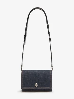 Sale Alexander McQueen Women's The Biker Small Skull Bag in Denim