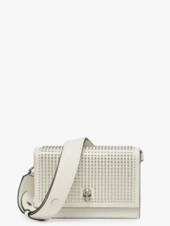 Store Alexander McQueen Women's The Biker Small Skull Bag in Soft Ivory