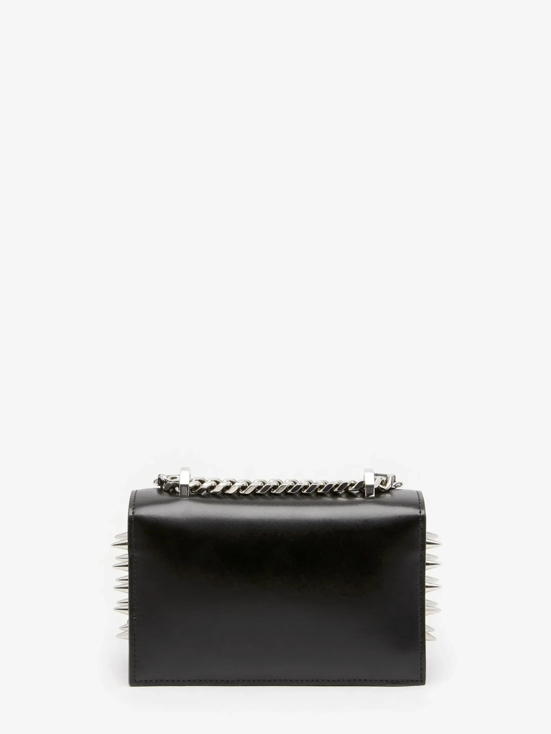 Shop Alexander McQueen Women's The Biker Studded Mini Jewelled Satchel in Black