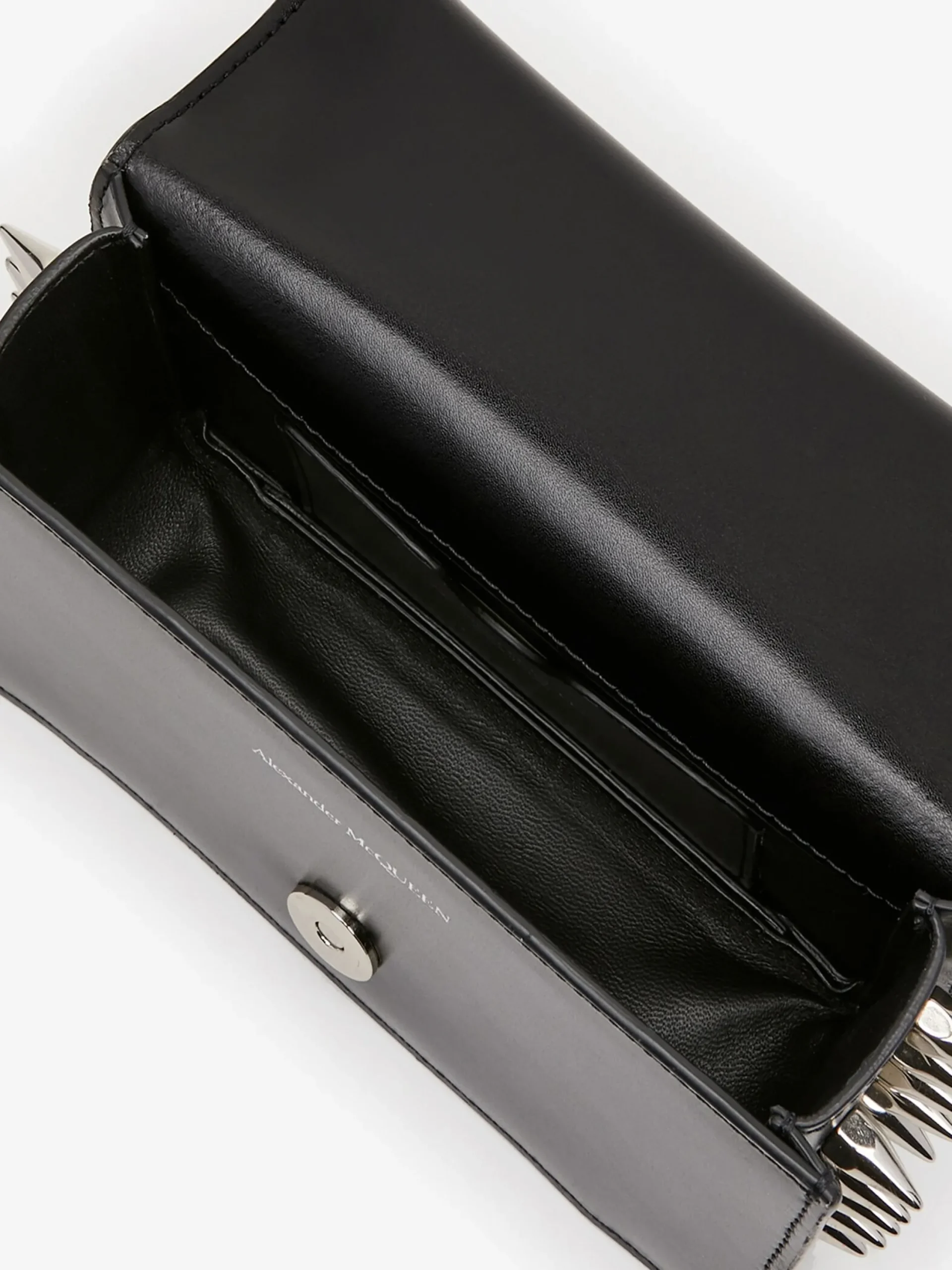 Shop Alexander McQueen Women's The Biker Studded Mini Jewelled Satchel in Black
