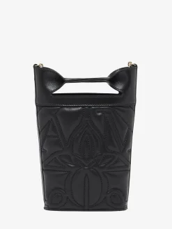 Store Alexander McQueen Women's The Bow Mini With Chain in Black