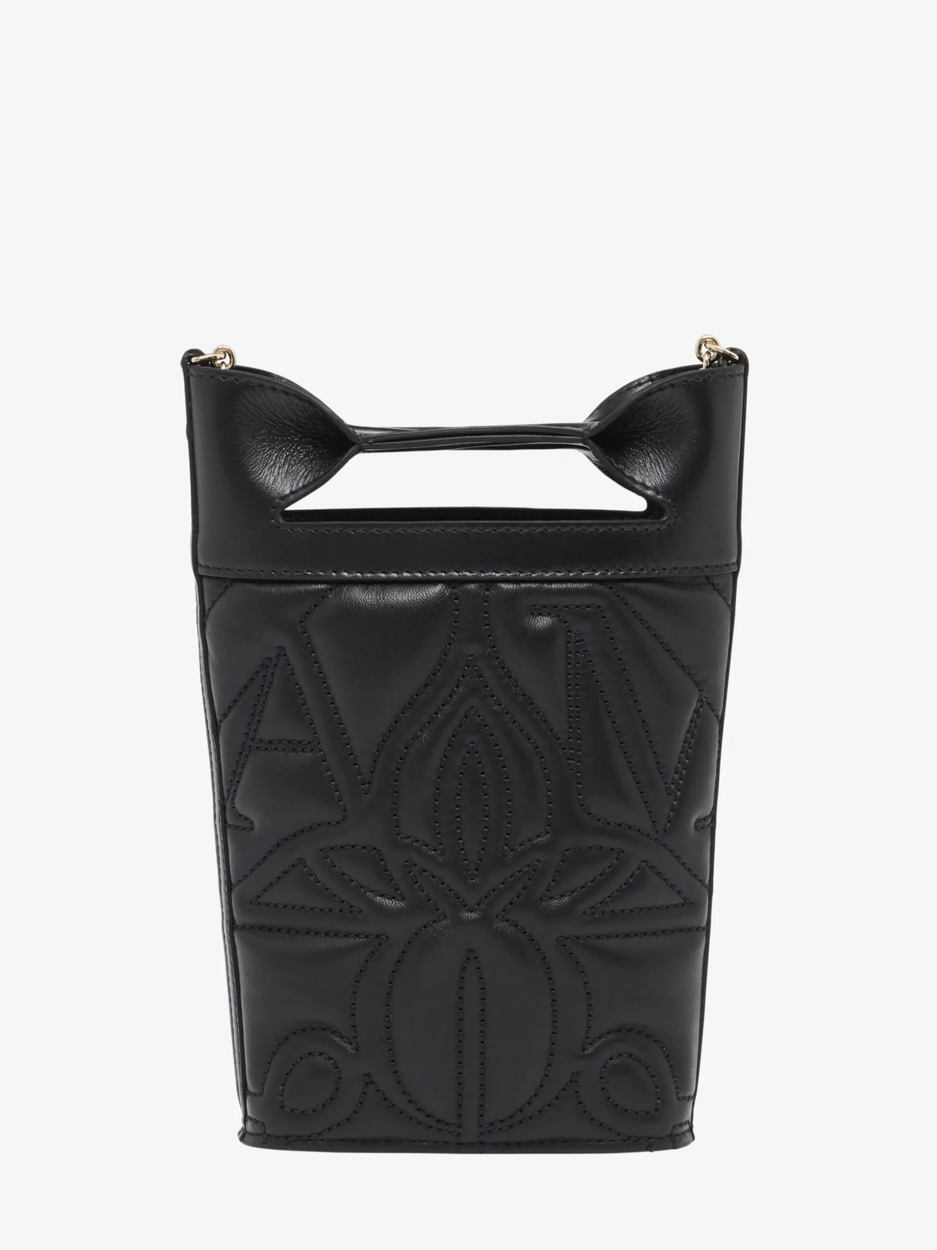 Store Alexander McQueen Women's The Bow Mini With Chain in Black