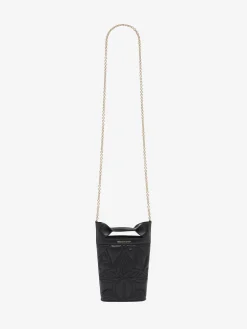 Store Alexander McQueen Women's The Bow Mini With Chain in Black