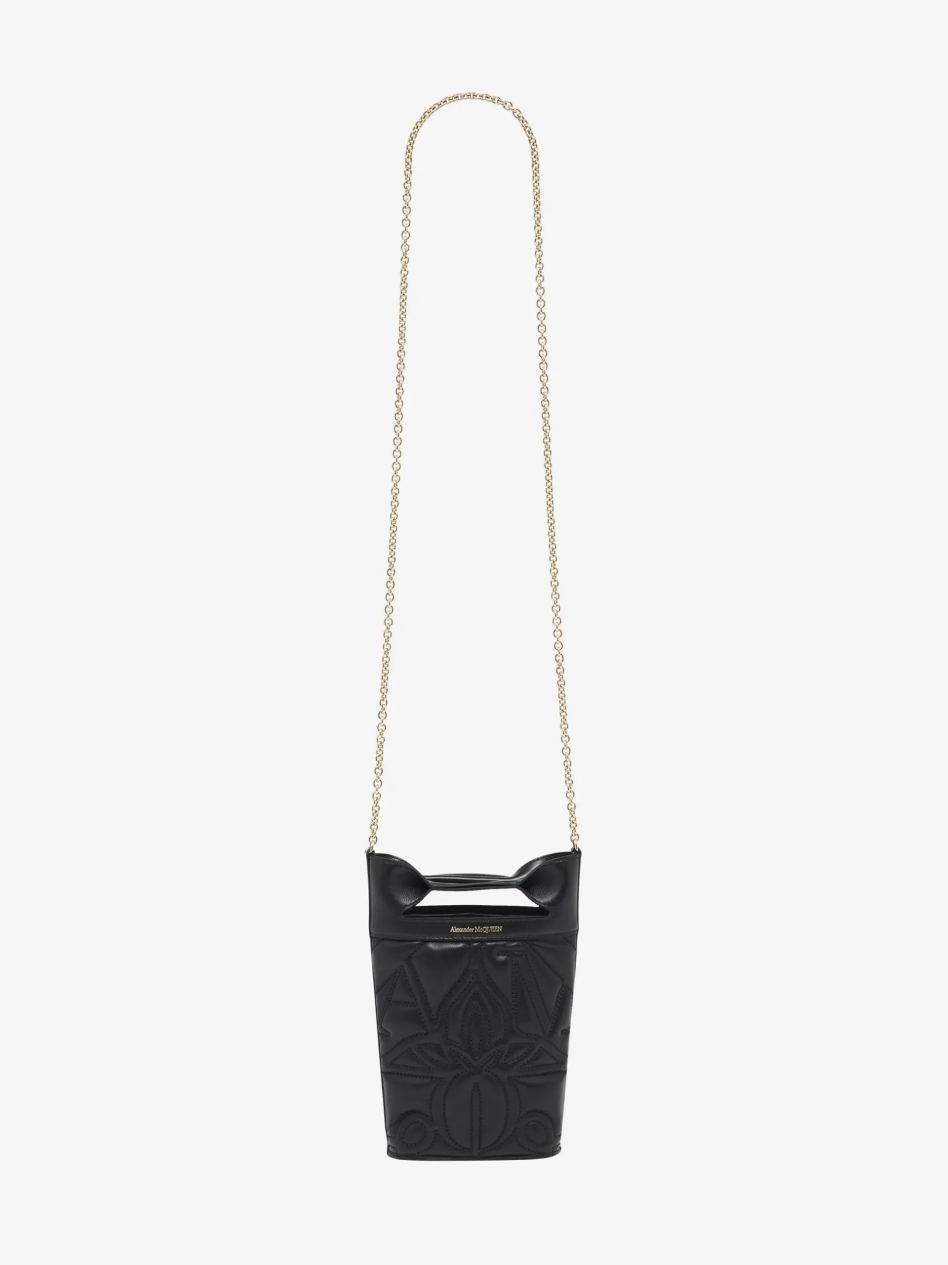 Store Alexander McQueen Women's The Bow Mini With Chain in Black
