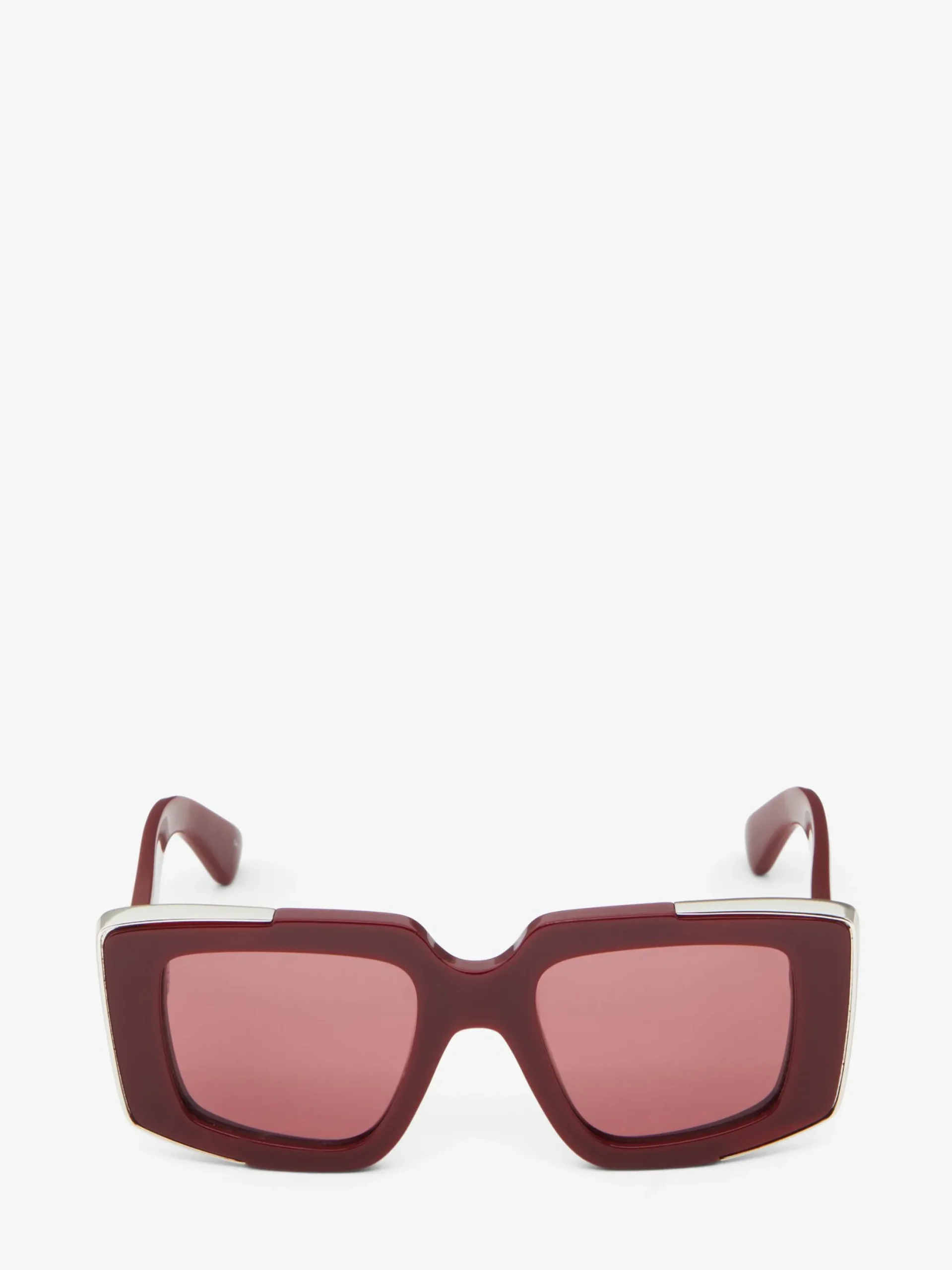 New Alexander McQueen Women's The Grip Geometrical Sunglasses in Burgundy