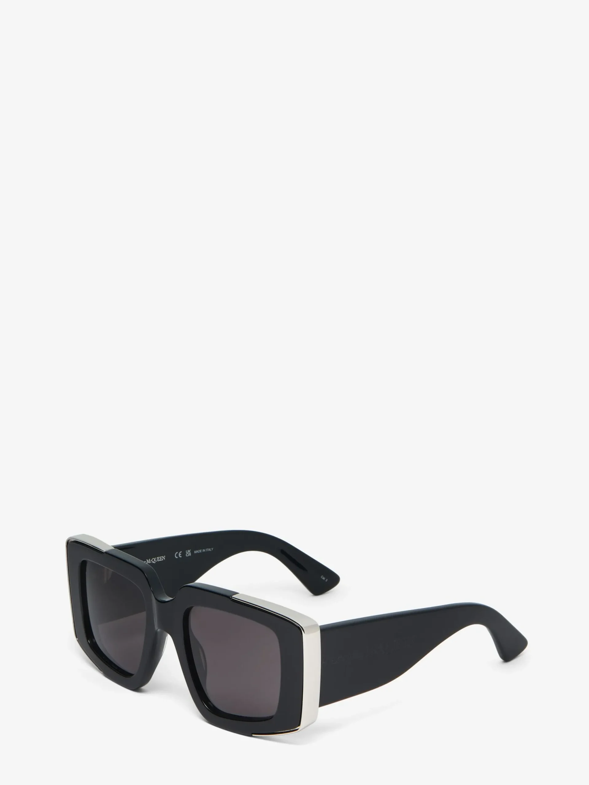 Cheap Alexander McQueen Women's The Grip Geometrical Sunglasses in Black/Smoke