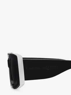 Cheap Alexander McQueen Women's The Grip Geometrical Sunglasses in Black/Smoke