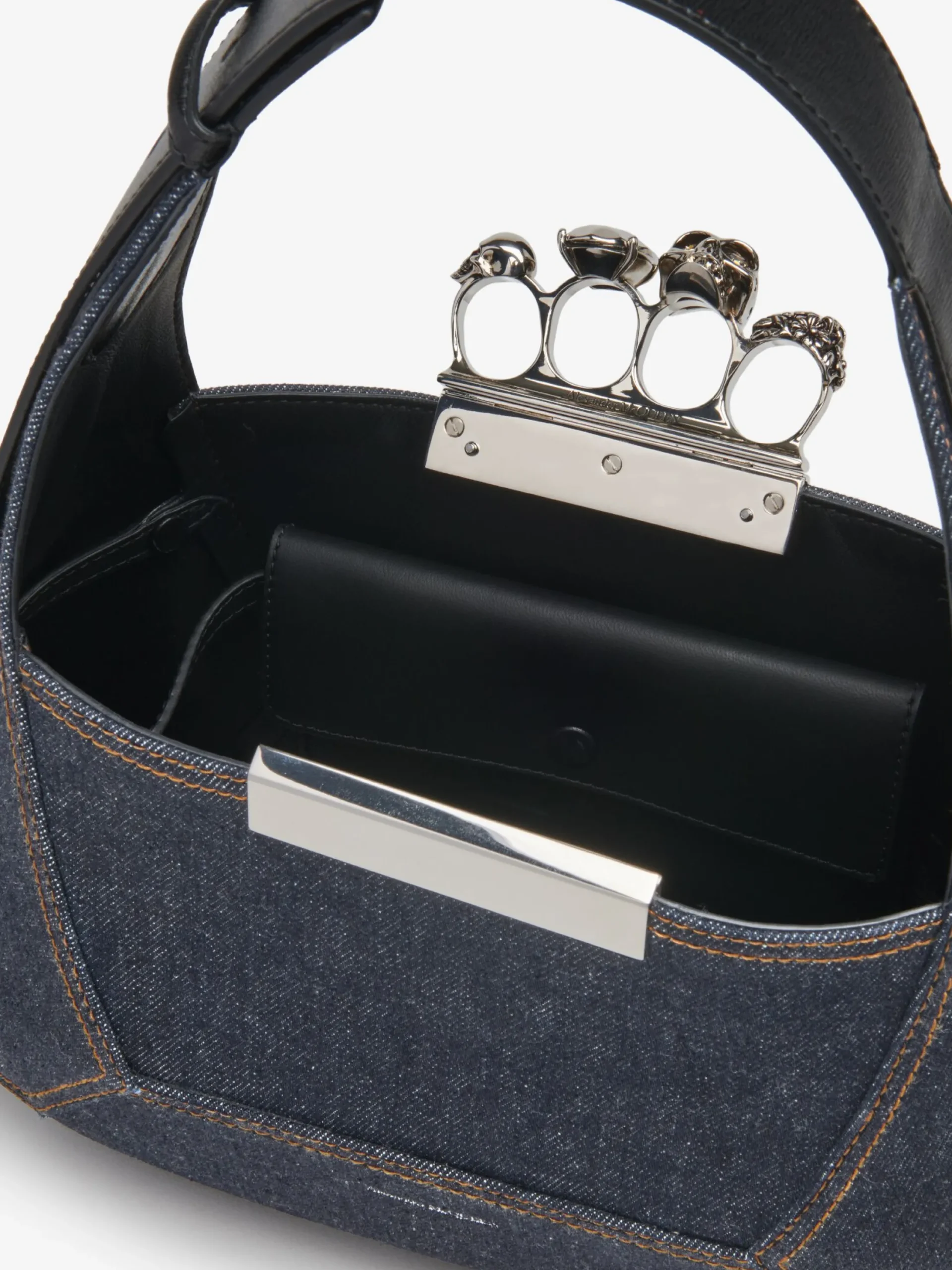 Discount Alexander McQueen Women's The Jewelled Hobo Bag in Denim