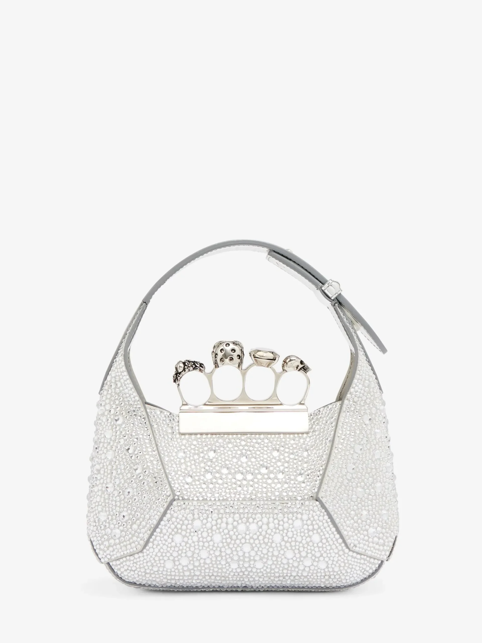 Online Alexander McQueen Women's The Jewelled Hobo Mini Bag in Silver