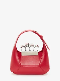 Store Alexander McQueen Women's The Jewelled Hobo Mini Bag in Welsh Red