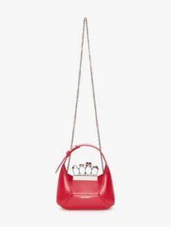 Store Alexander McQueen Women's The Jewelled Hobo Mini Bag in Welsh Red