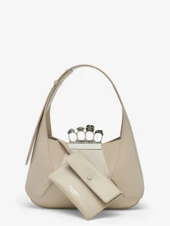 Best Sale Alexander McQueen Women's The Jewelled Hobo Bag in Camel