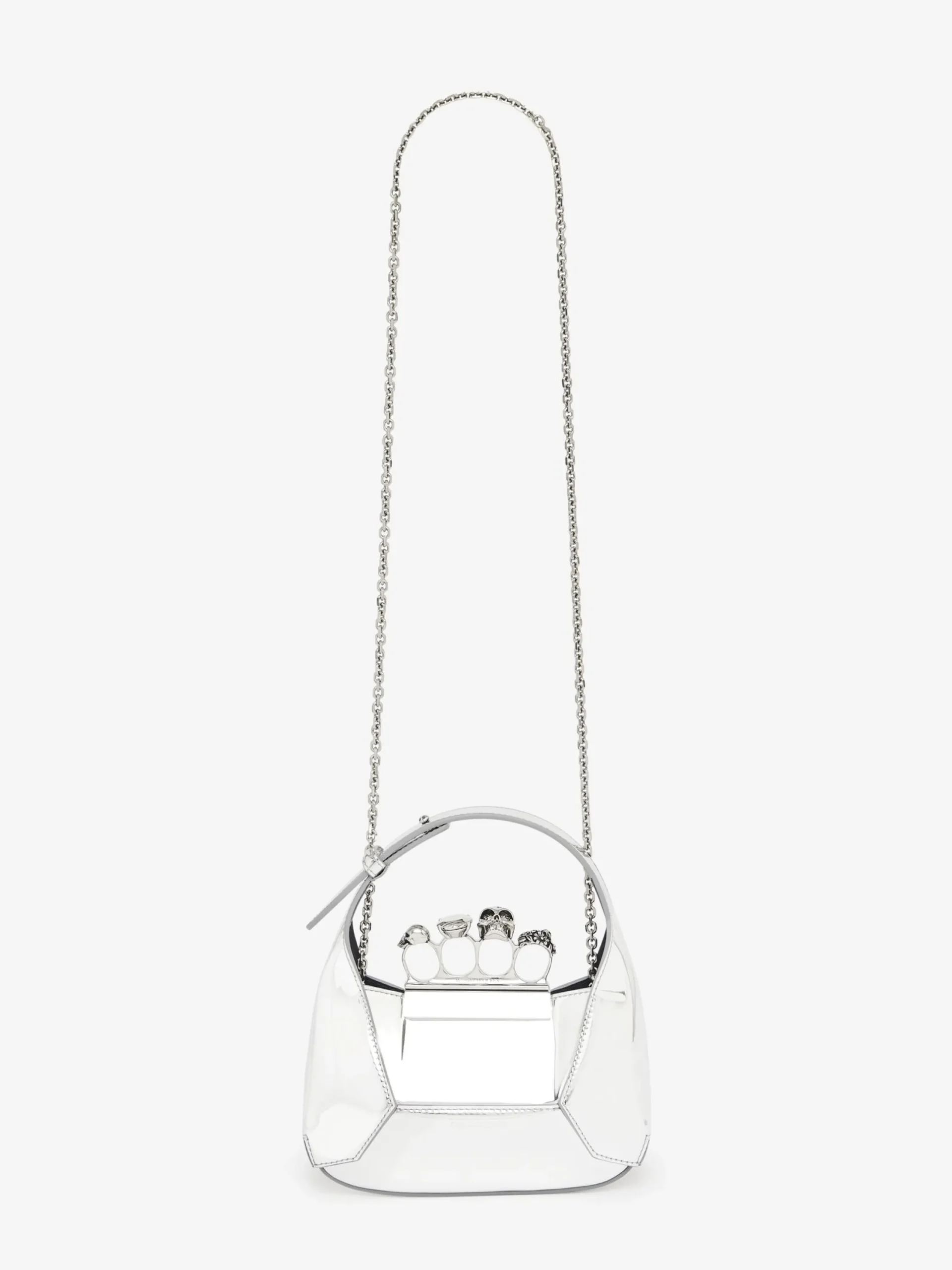 Best Sale Alexander McQueen Women's The Jewelled Hobo Mini Bag in Silver