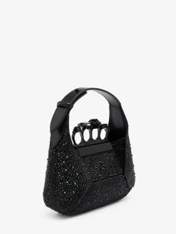 Best Alexander McQueen Women's The Jewelled Hobo Mini Bag in Black
