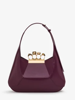 Fashion Alexander McQueen Women's The Jewelled Hobo Bag in Burgundy