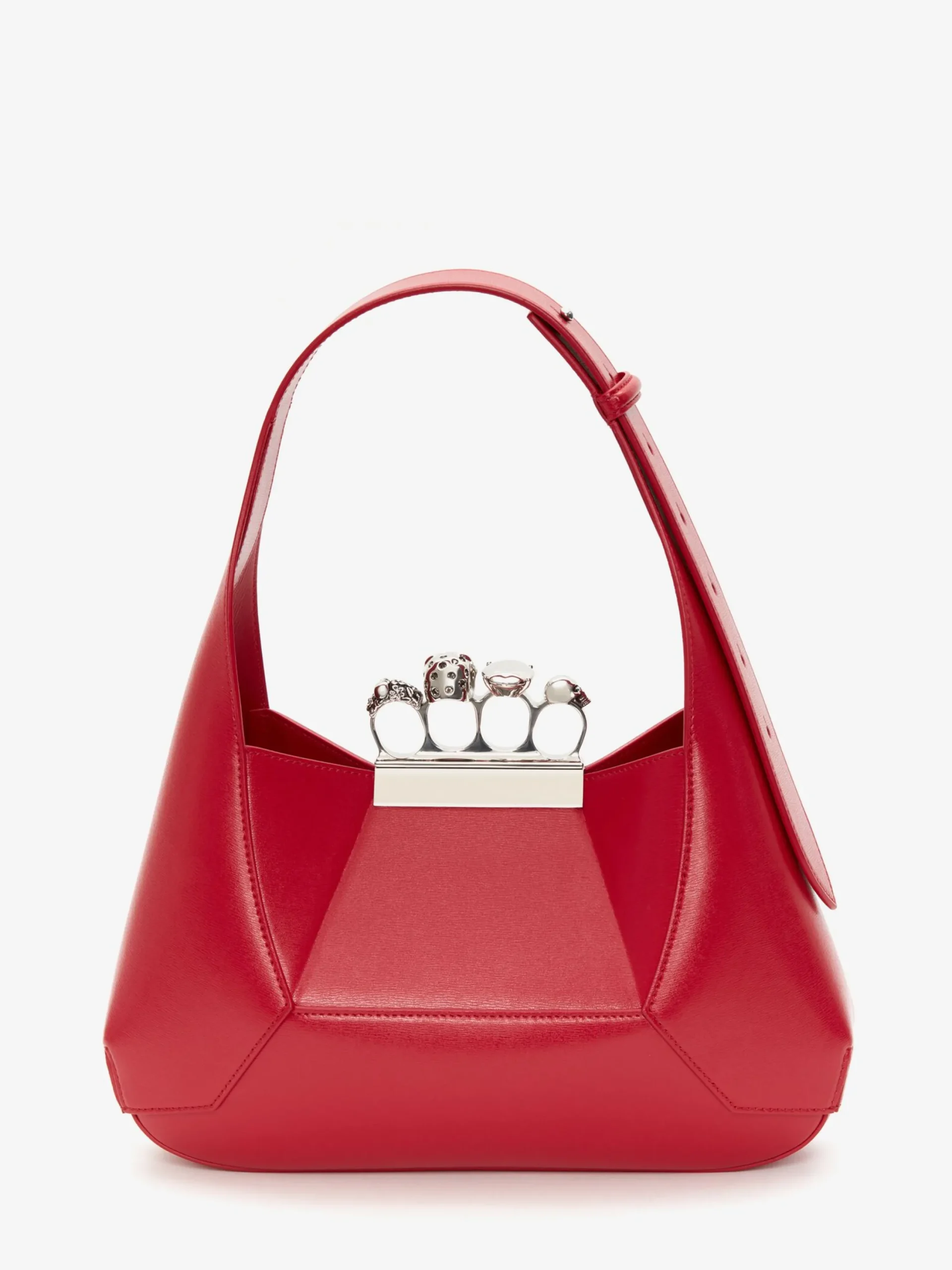 New Alexander McQueen Women's The Jewelled Hobo Bag in Welsh Red