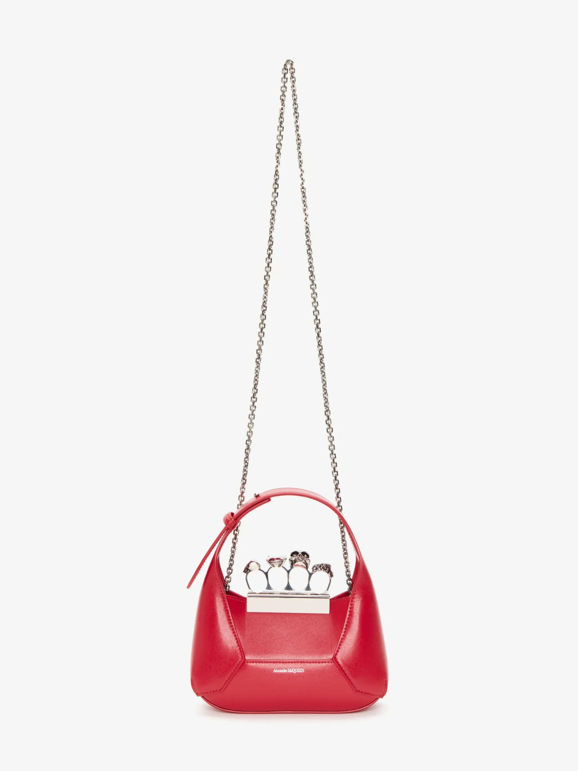 New Alexander McQueen Women's The Jewelled Hobo Bag in Welsh Red