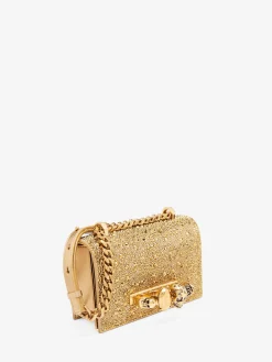 Online Alexander McQueen Women's The Mini Jewelled Satchel in Gold