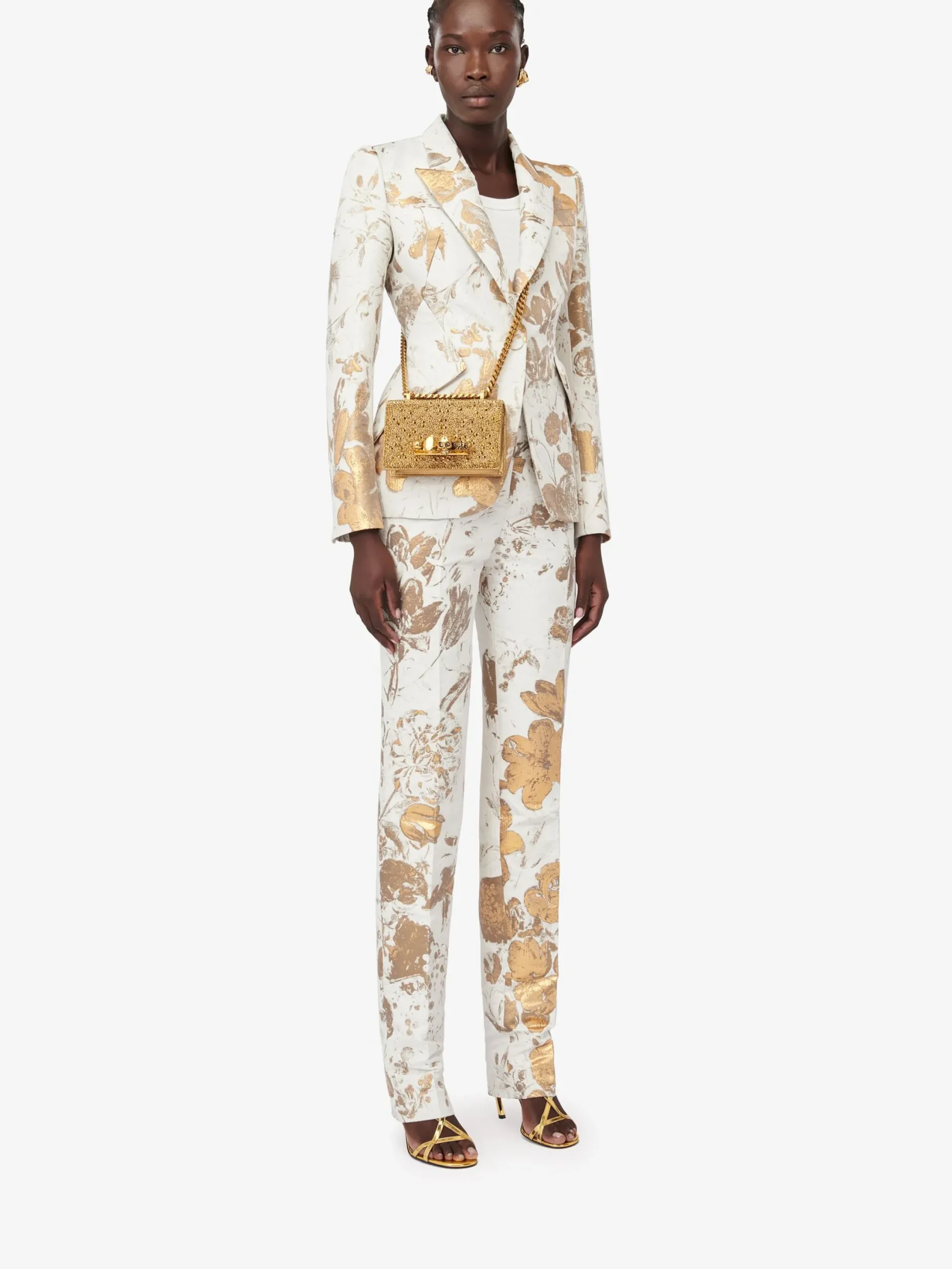 Online Alexander McQueen Women's The Mini Jewelled Satchel in Gold