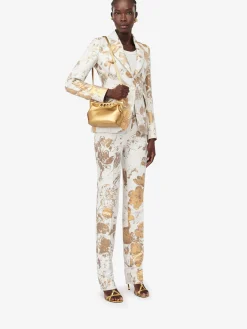 Sale Alexander McQueen Women's The Mini Peak Bag in Gold